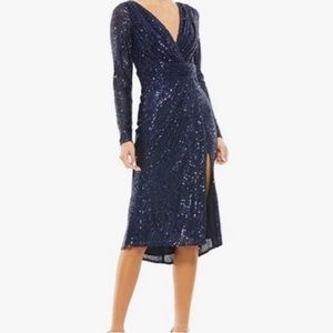leena Mac Duggal 26555 Long Sleeve Sequin Sleeved Dress